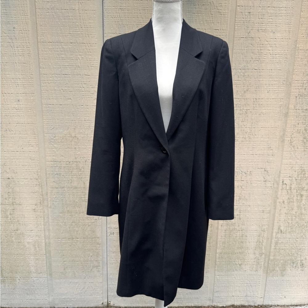 Versions by L Black Wool Blazer with Black and Red Lower Lining Options - Picture 2 of 12